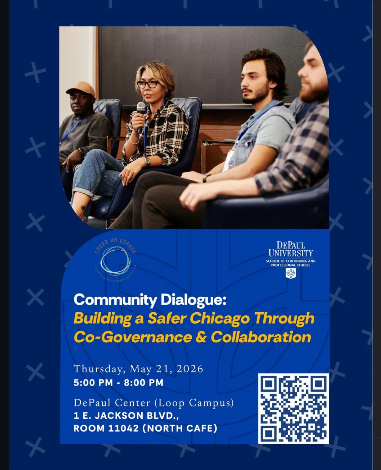Community Dialogue — Building a Safer Chicago event flyer